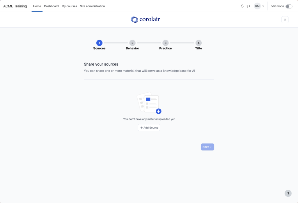 utiliser Corolair Moodle